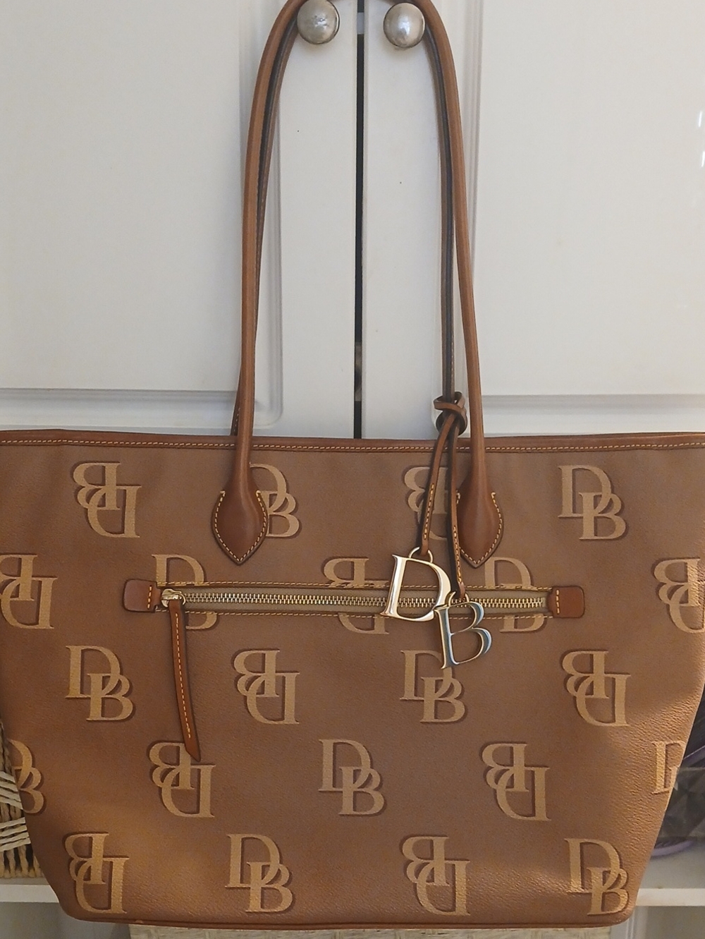 Dooney & Bourke Tan Logo Shoulder Tote